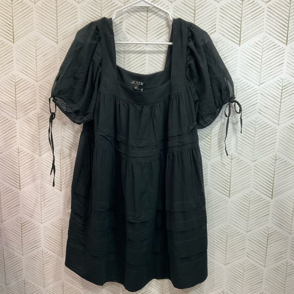 J. Crew Black Puff Sleeve Mini Dress
